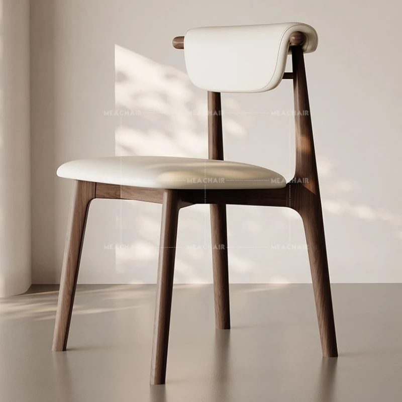 

Nordic Solid Wood Dining Chair Stackable Home Leisure Comfortable Wide Seat Easy Clean Wear Resistant for Restaurant Commercial