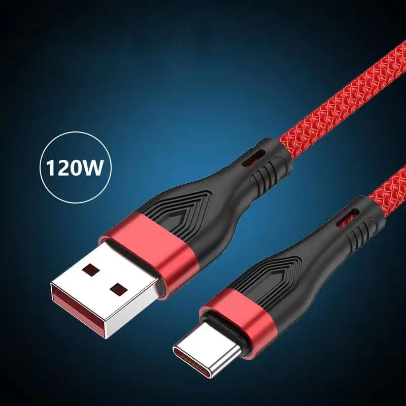 New1Pcs Super Fast Charge Android Usb-c 120W Reinforcement Of Joint 1/2/3 Meters USB Type C 6A Data Cable