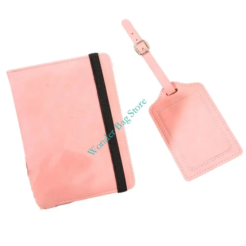 

H3CB Набор из 2 обложек для паспорта премиум-класса из искусственной кожи и багажных этикеток. Практичный, устойчивый к чехол