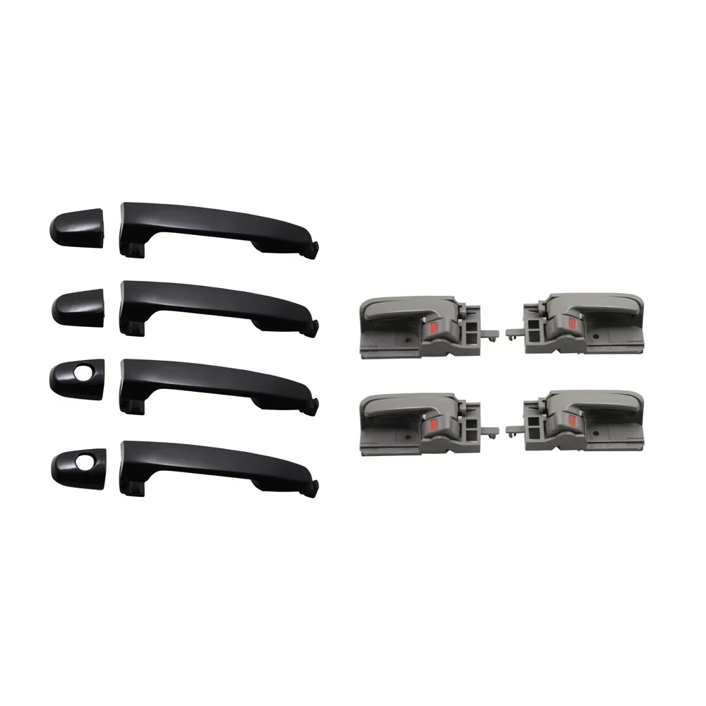 8pcs black exterior and brown Interior door handle for TOYOTA Corolla 2003 2004 2005 2006 2007 2008