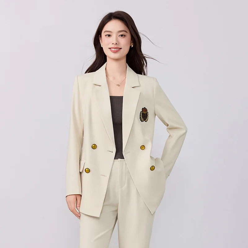 

Серый блейзер для женщин, осенне-зимний новый высококачественный профессиональный деловой костюм, элитный повседневный костюм в студенческом стиле