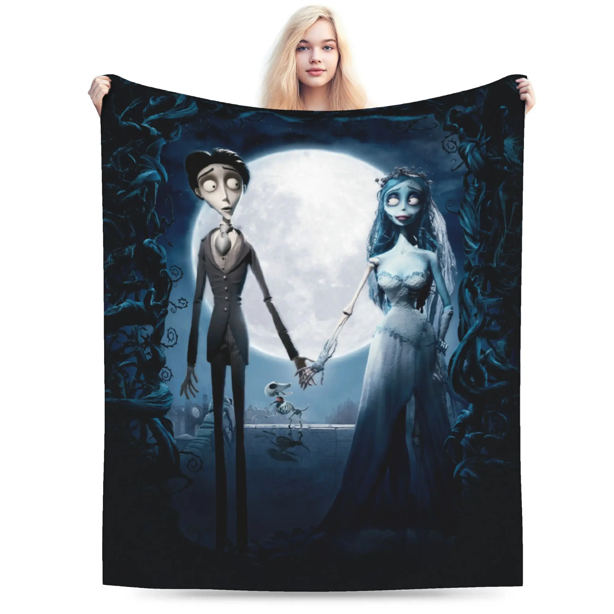 جثة العروس إميلي وفيكتور بطانية الفانيلا كل موسم متعددة الوظائف سوبر الدافئة رمي بطانية للمنزل سيارة المفارش #1