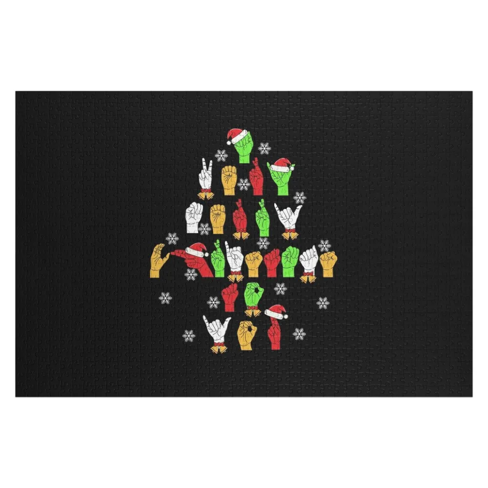 

Funny Asl Christmas American Sign Language Jigsaw Puzzle Custom Name Child Toy Custom Jigsaw Jigsaw Custom Puzzle