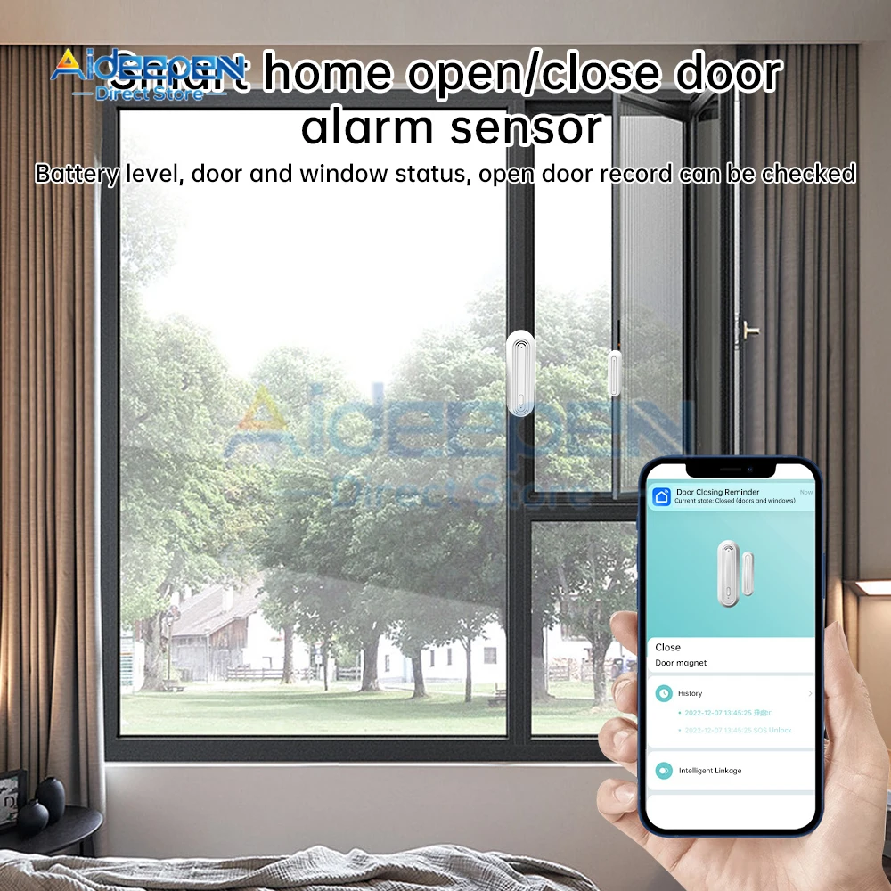 

Tuya Wi-Fi умный датчик двери, окна, умный дом, охранная сигнализация, детекторы открытия/закрытия дверей для Alexa Google