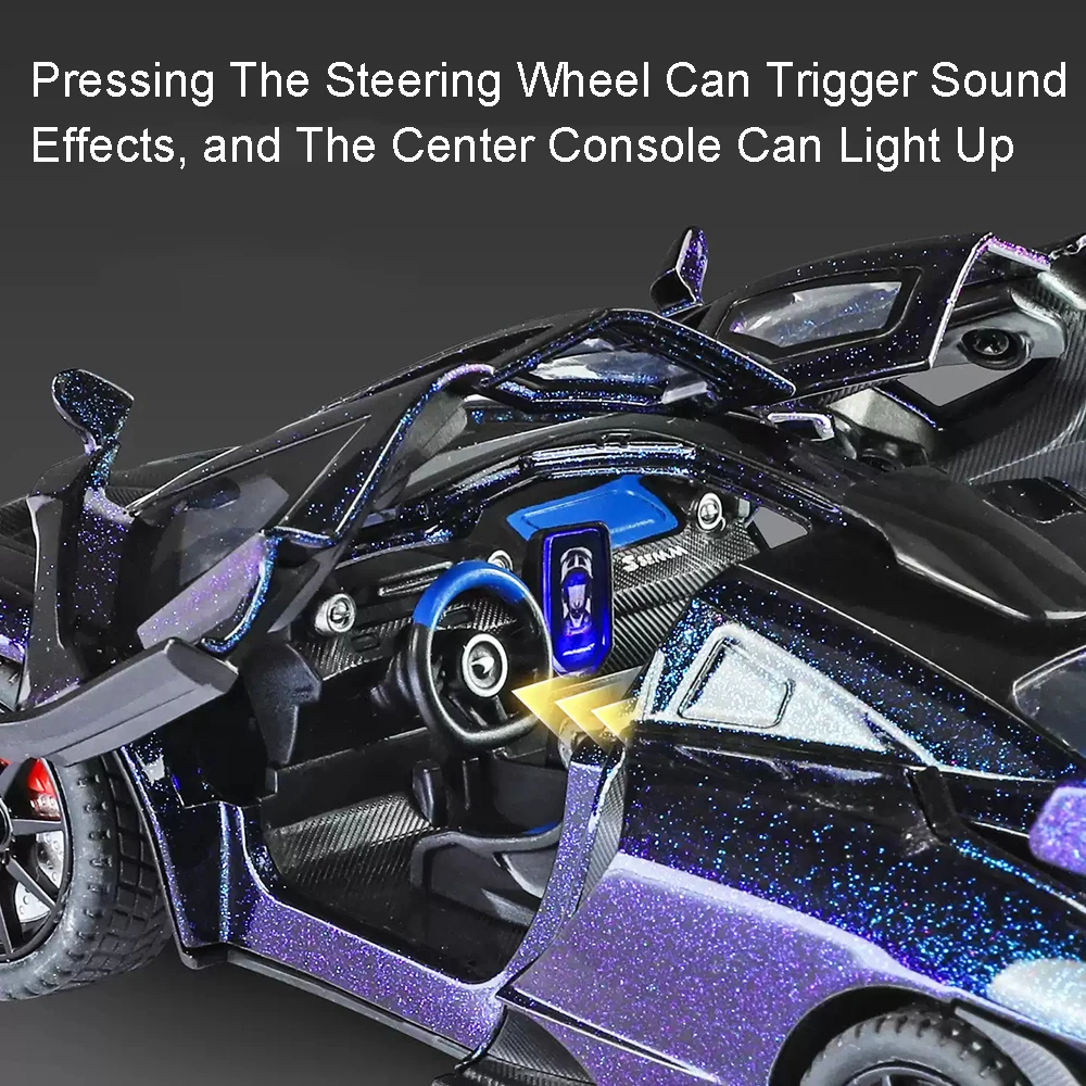 1:24 Senna Panamera Spray jouet modèles de voitures de sport alliage moulé sous pression portes ouvertes retirer son lumière Simulation supercars pour les enfants