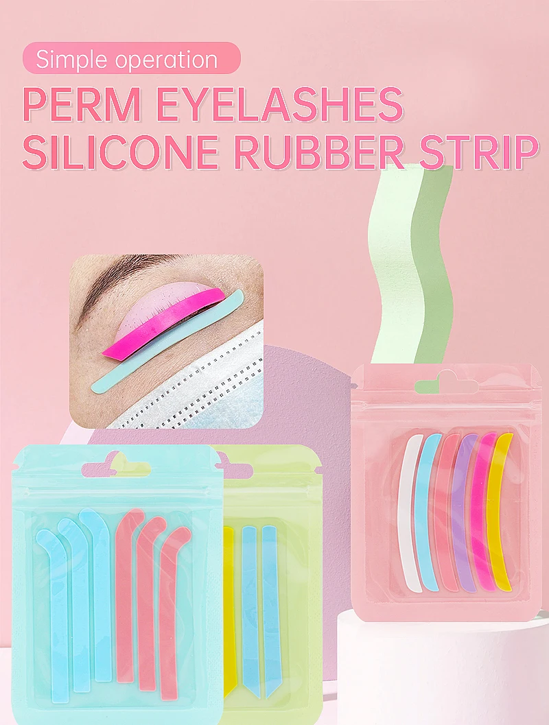 6 stücke wieder verwendbare Silikonst reifen Wimpern verlängerung Patch weiche Dauerwelle Wimpern Locken wickler Augen polster Wimpern lift Klebeband Make-up-Tools – Detail 1