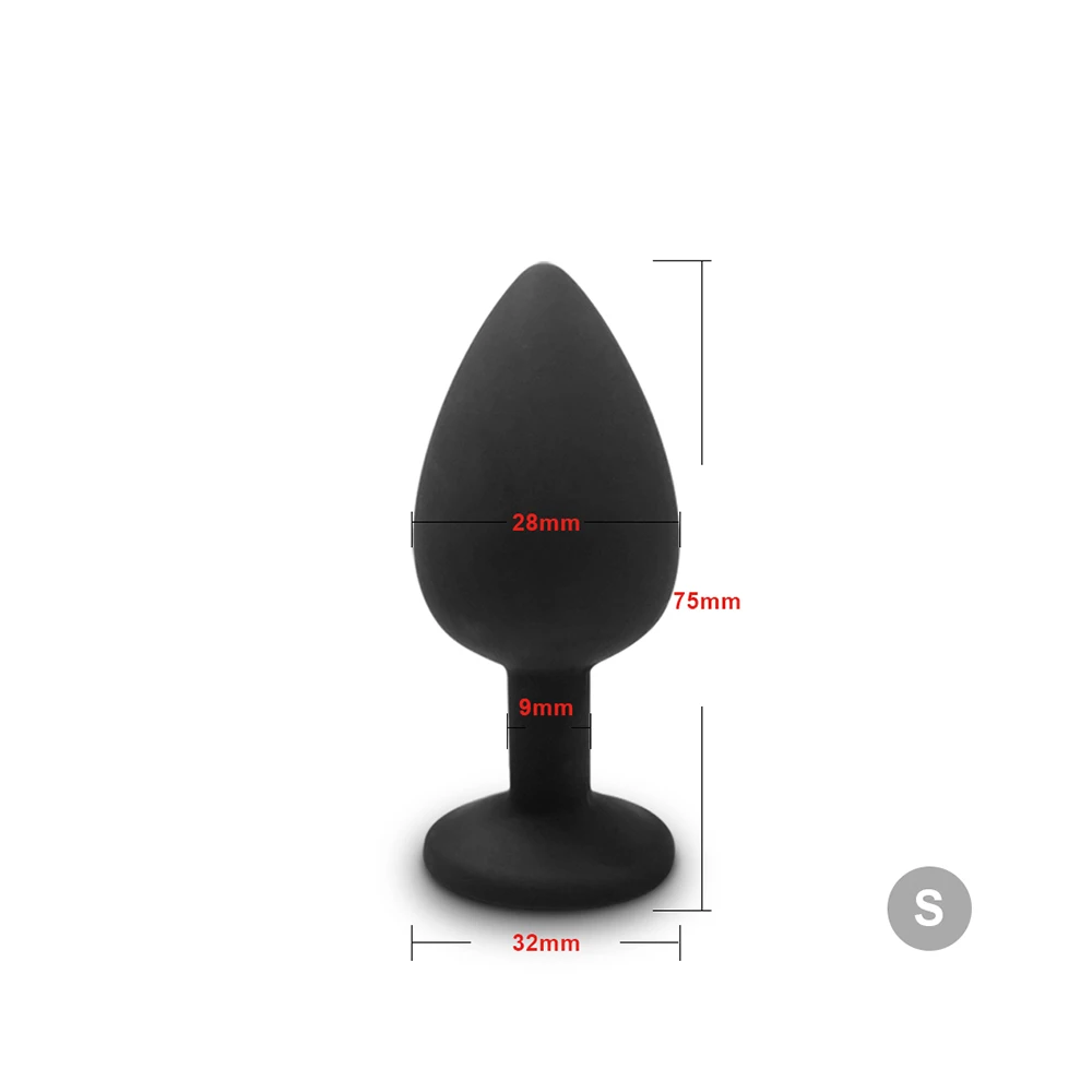 Beginner Mini Anal Plug Soft Silicone Butt Plug with Detachable Acrylic Diamond Sex Toy for Couples Men Women