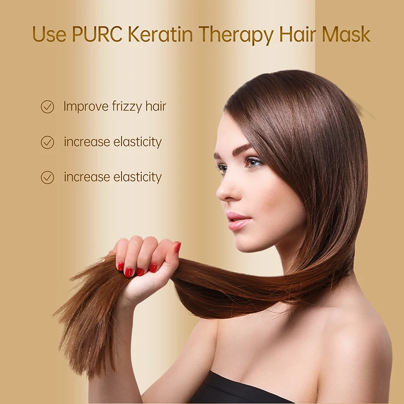 PURC Keratin Straightening Hair Mask Smoothing Hair Treatment Anti-Frizz Repair Damaged Hair Care Products