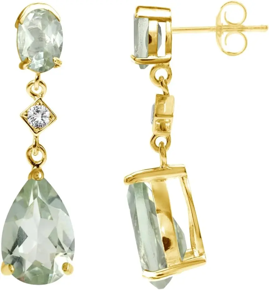 

Genuine Gemstone 925 Sterling Silver Dangle Drop Earrings for Women