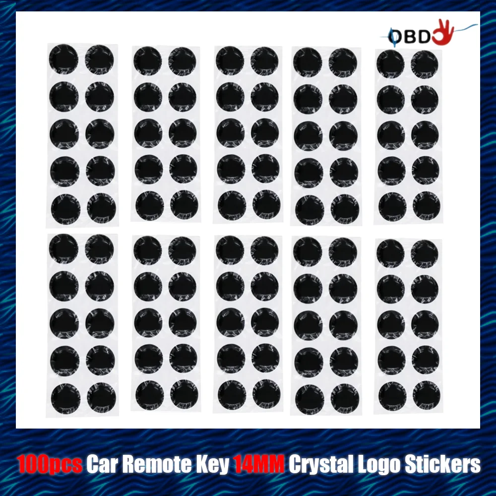 100pcs KD Logos Car Remote Key 14MM Crystal Logo Sticker E-poxy for KEY-DIY KD XHO-RSE VV-DI Remote Control for Toyota F-ord Etc
