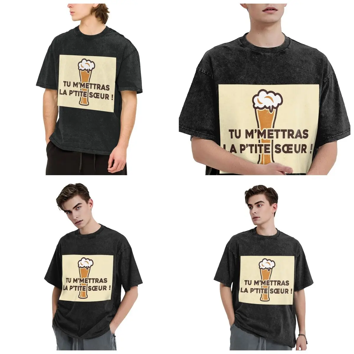 Streetwear T-Shirts You Will Send Me The Little Sister! - Dikkenek Washed T Shirt Short Sleeve T-Shirt Tops Tees for Men Women