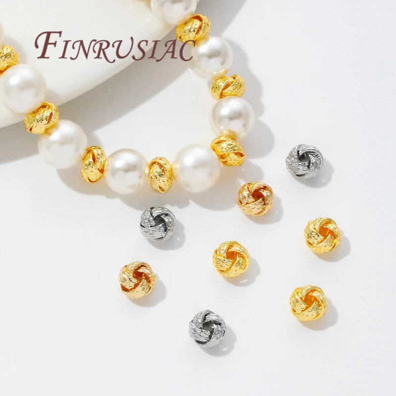18K Real Gold Plated Bead Separators,Rounds Beads,Accessories For Bracelets,Metal Separators Beads,DIY Jewelry Making Supplies