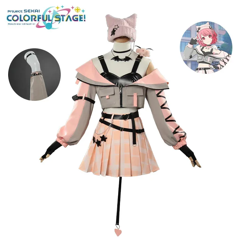 

Anime PJSK Cosplay Costume Hanasato Minori Momoi Airi Hinomori Shizuku Little Devil Universal Uniform Dress Girl Disguise Set 5f