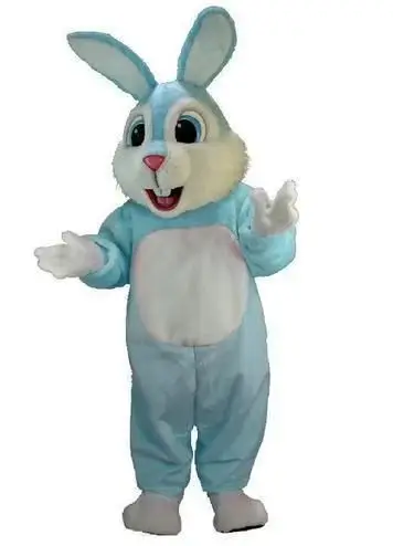 

2Новинка, лучшая распродажа для взрослых, милый кролик, светло-голубой костюм талисмана с героями мультфильмов, рождественское нарядное платье, костюм талисмана на Хэллоуин