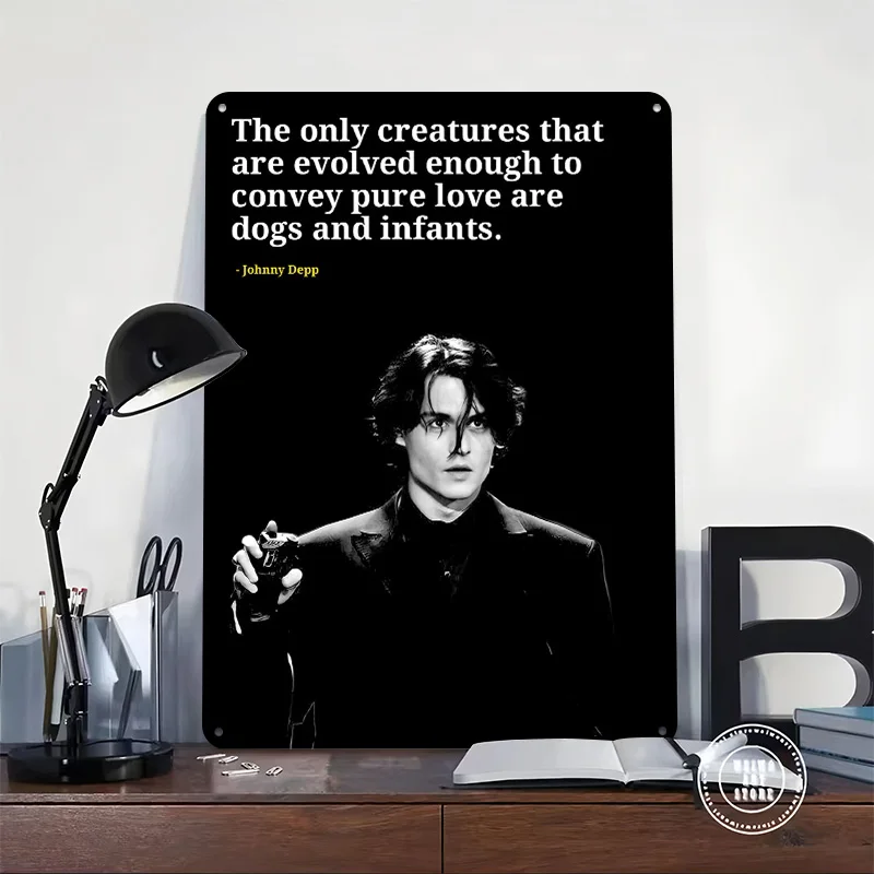 Johnny Depp Quotes Poster Retro 3D Printed Metal Signs Customized Wall Hanging Gift for Luxury Decoration Home Decorations Room