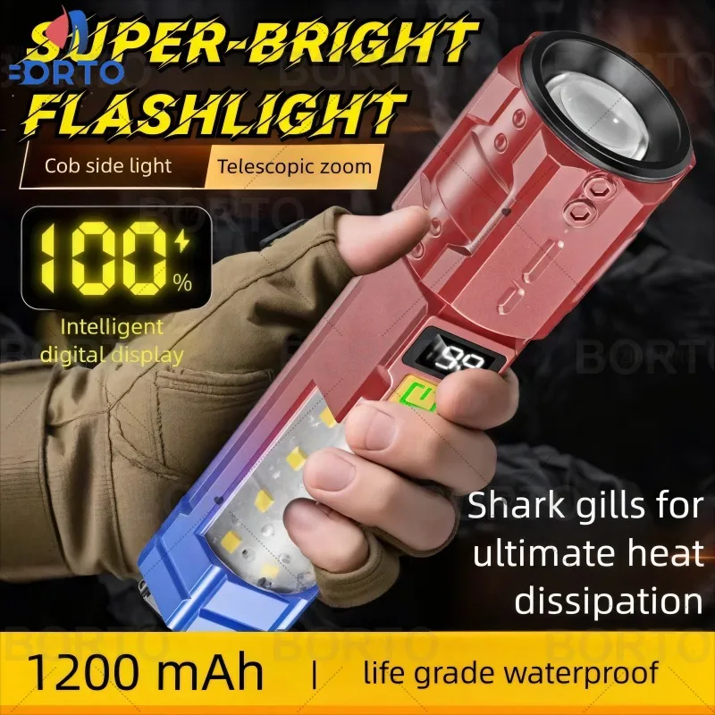 

Многофункциональная светодиодная лампа с телескопическим зумом, 5 Вт, высокая интенсивность, 1200 мАч, перезаряжаемая, IP44, водонепроницаемая, 36 часов работы для улицы