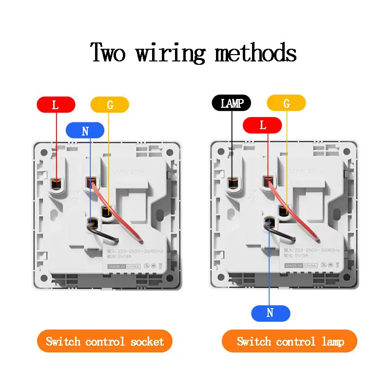 1 Gang Control 86-Type Concealed Multi-Functional Universal Socket with Six-Hole Design And USB+Type-C 3.1A Fast Charging for UK