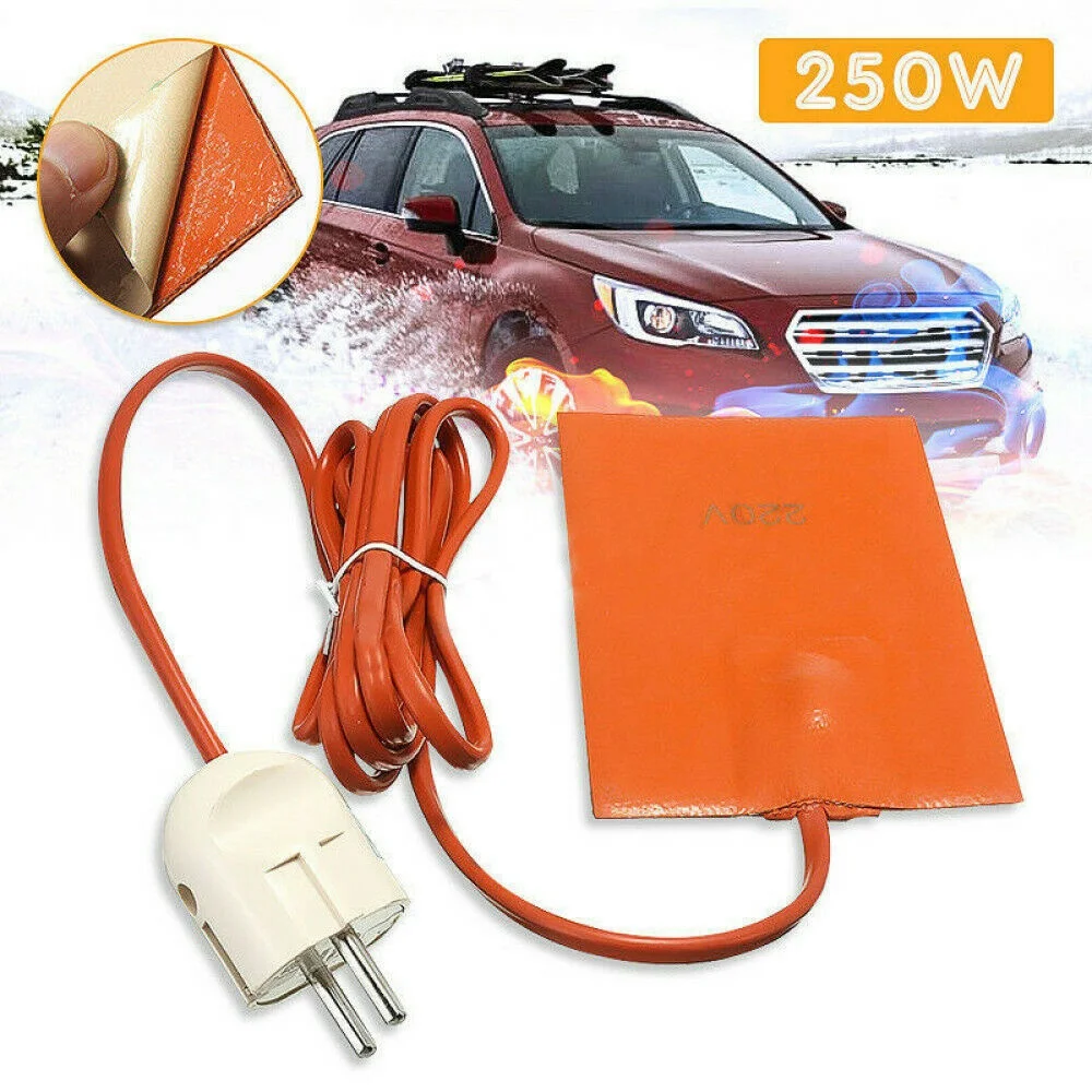 

220V 250W Car Engine Oil Pan Sump Tank Heater Pad 250W Silicone Oil Heating Pad Engine Oil Tank Wear Protect EU Plug
