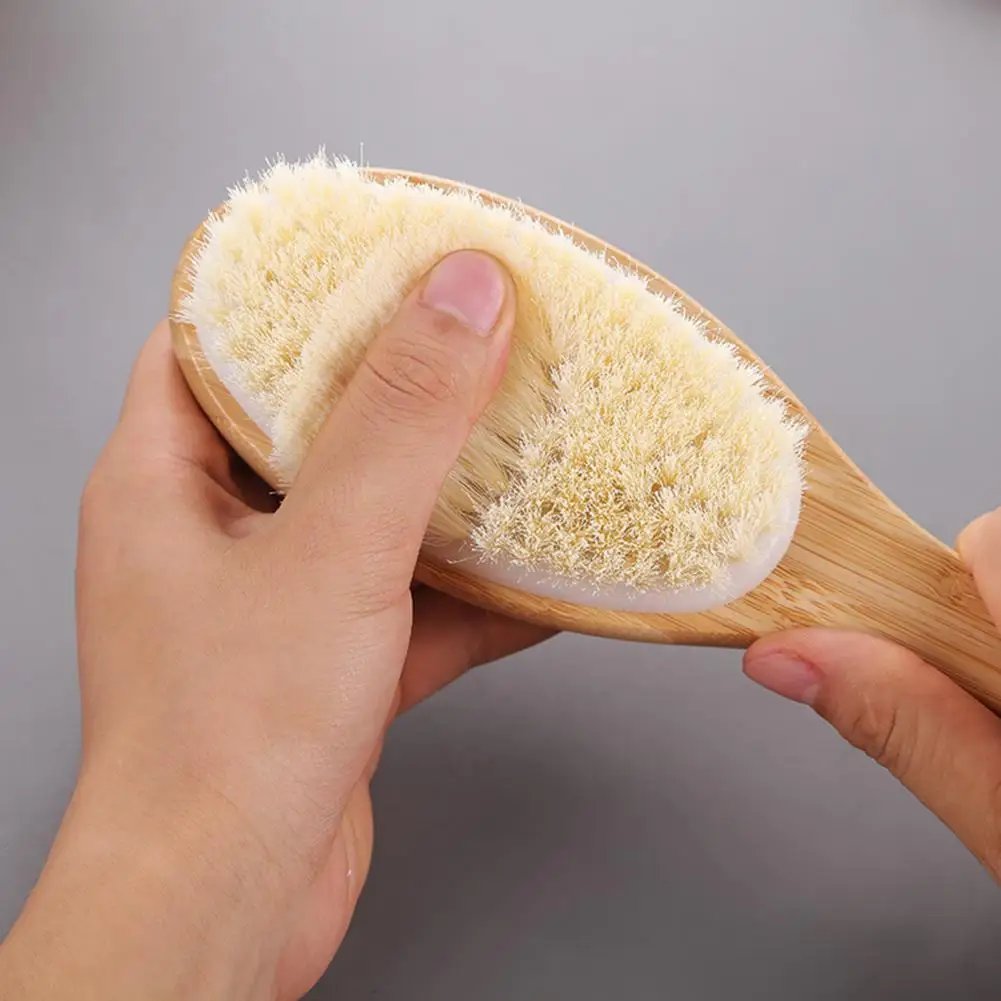 Ergonomic Shower Brush Double Shower Brush Long Handle Dual-sided Shower Brush Soft Stiff Bristles Back Scrubber for Bath