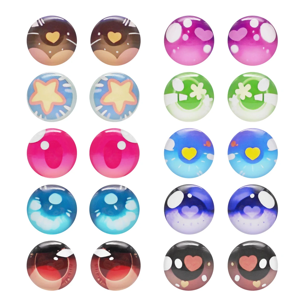 5/10/15/25Pairs Craft Eyes Cartoon Doll Bear Rabbit Eyes Flatback Glass Cabochons for Plush Toy Making, Jewelry DIY Findings