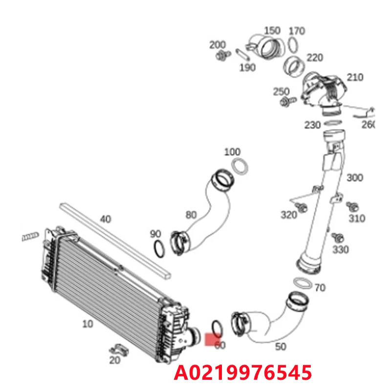 A0219976545 0219976545 Intercooler / Turbo Outlet Seal For Mercedes Benz W212 X166 OM642 OM651