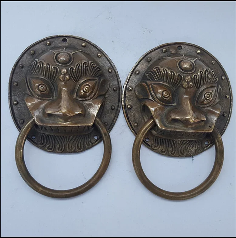 explosion copper Lion Head Knocker metal crafts antique door decoration talisman feng shui orname