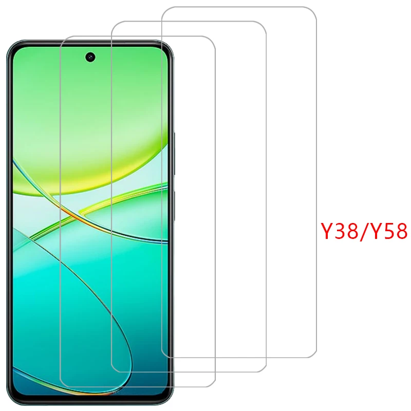 tempered glass for vivo y38 y58 phone case on vivoy38 vivoy58 y 38 58 38y 58y back cover 360 protective coque y38case y58case