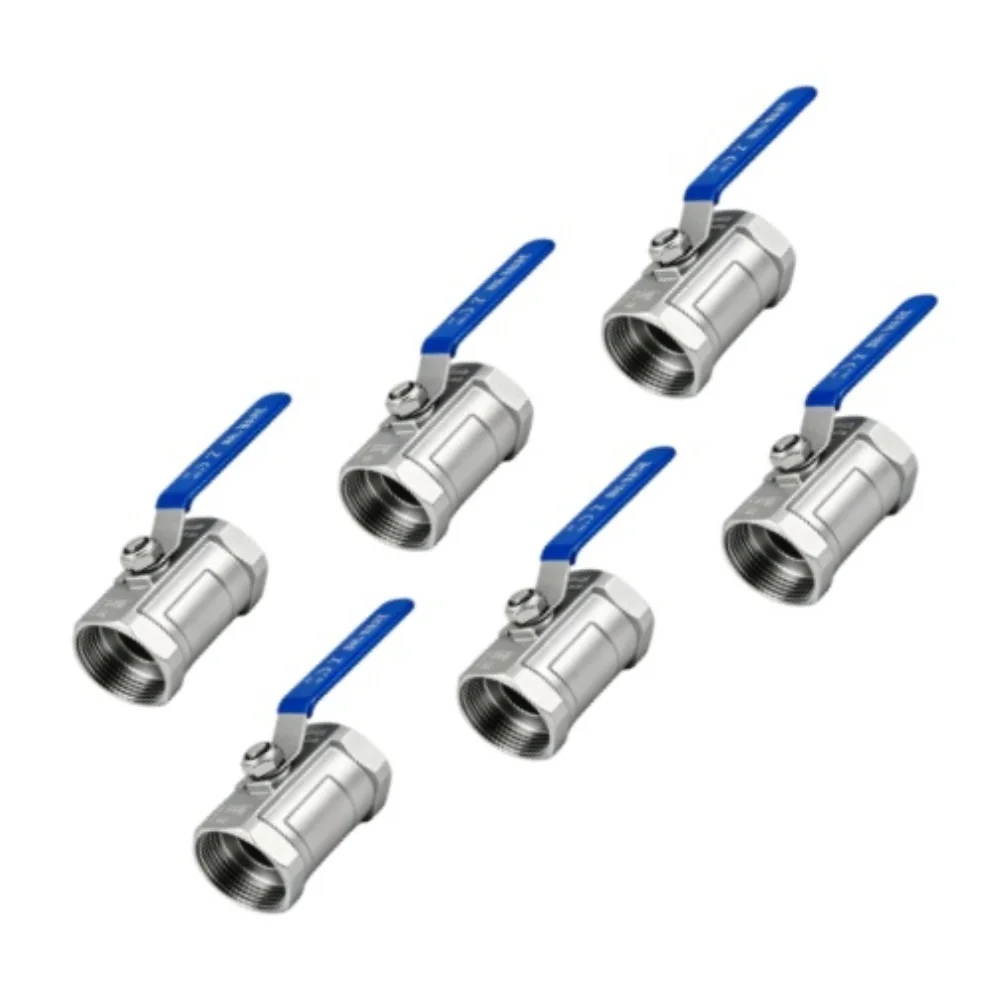 304 SS Ball Valve 1-14 NPT Threading 2-Pack for Standard Port Applications Home Shop and Light Industrial Sites