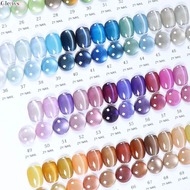 グレニーズ 72個入り * 15ml キャッツアイ ネイルジェル オフホワイト 人気 浸漬ジェル カラーカード UV/LED ネイルアート マニキュア 研究セット