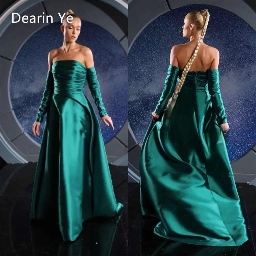 Customized Saudi Arabia Prom Gown Formal Evening Dearin Strapless Ball Floor Length Open Back Skirts Fold Draped S