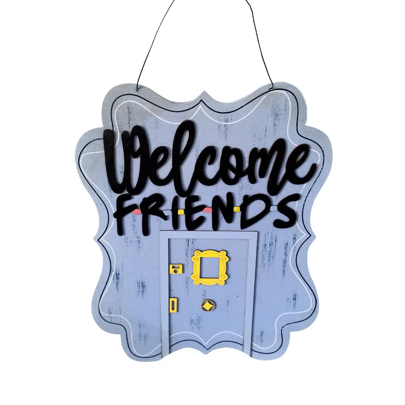 Wooden Decoration Wish Wall Letters Welcome Listing Wall Pendant Halloween Home Doorplate Creative Christmas Ornament