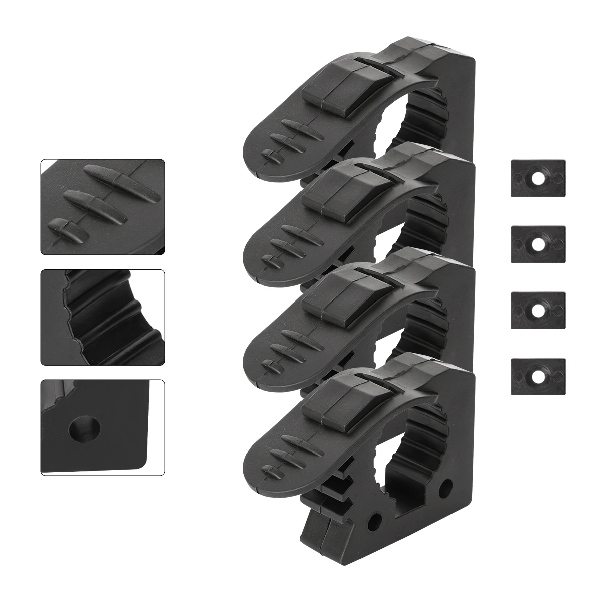 Rubber Clamp Shovel Holder Quick-Release Clamp Mount Bracket for Off-road Vehicles Hunting Truck Trailer 30-40mm Diameter