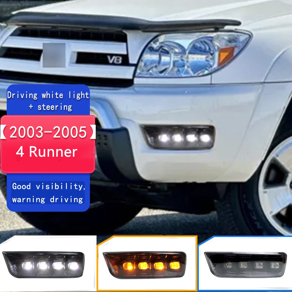 

Передний бампер автомобиля для Toyota 4Runner 4 Runner 2003 2004 2005, обновленный светодиодный высококачественный динамический дневный ходовой свет, аксессуары