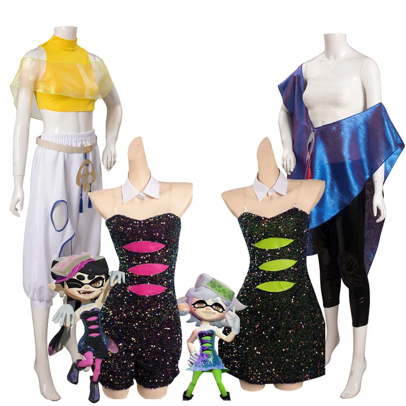 Splatooning Callie Marie Frye Shiver Kleid Overall Cosplay CostumeOutfits Halloween Karneval Party Disguise Anzug Rolle Spielen