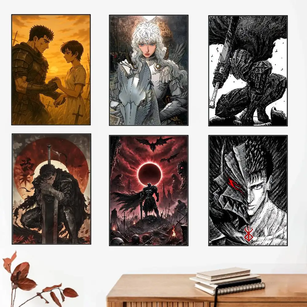 Anime B-Berserk-k Poster, Leinwandgemälde, Poster und Drucke, Dekoration für Zuhause, Schlafzimmer, Wohnzimmer