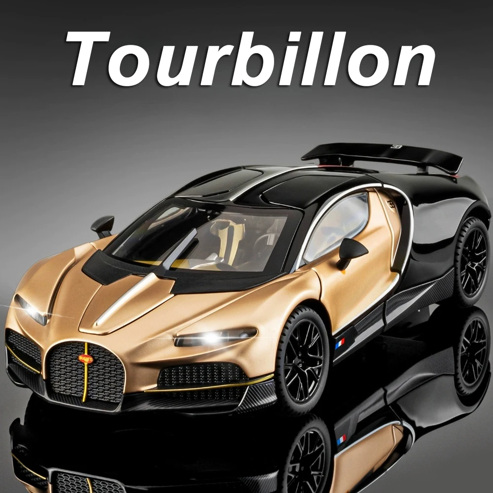 1:24 Tourbillon Eldorado modèle moulé sous pression jouet alliage voiture son lumière tirer arrière portes ouvertes voitures de sport miniatures garçon cadeau de noël