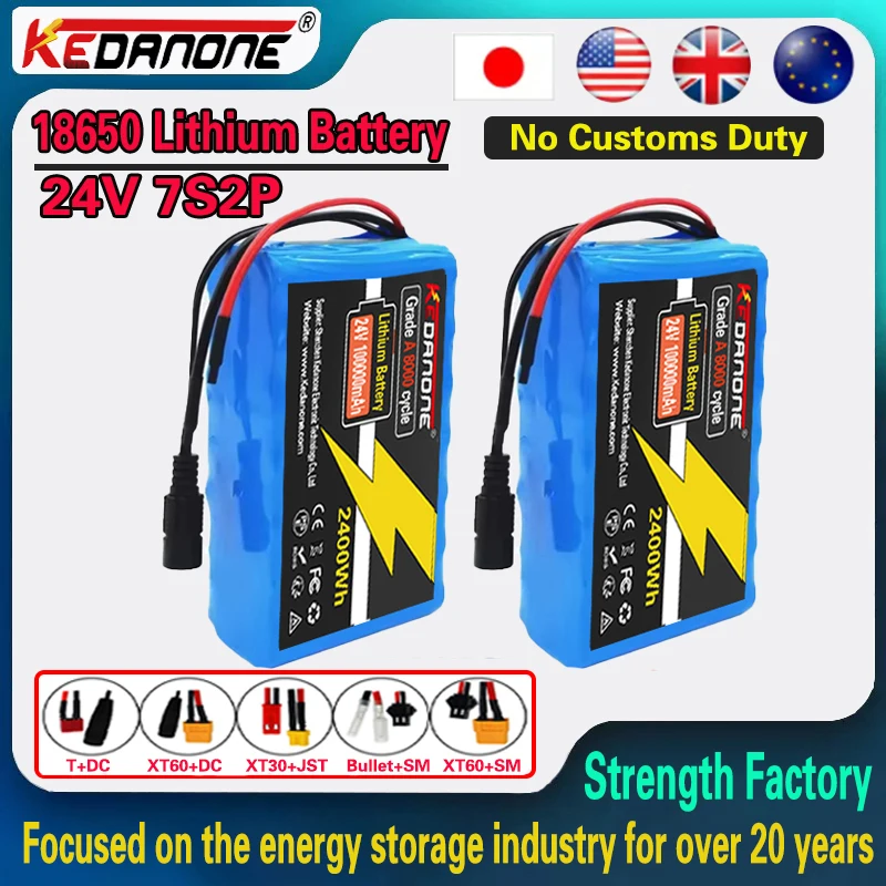 🔋7S2P 29.4V Rechargeable Li-ion Battery 58000mAh High Capacity Battery Motorcycle Tricycle Drone Traffic Light Scooter with