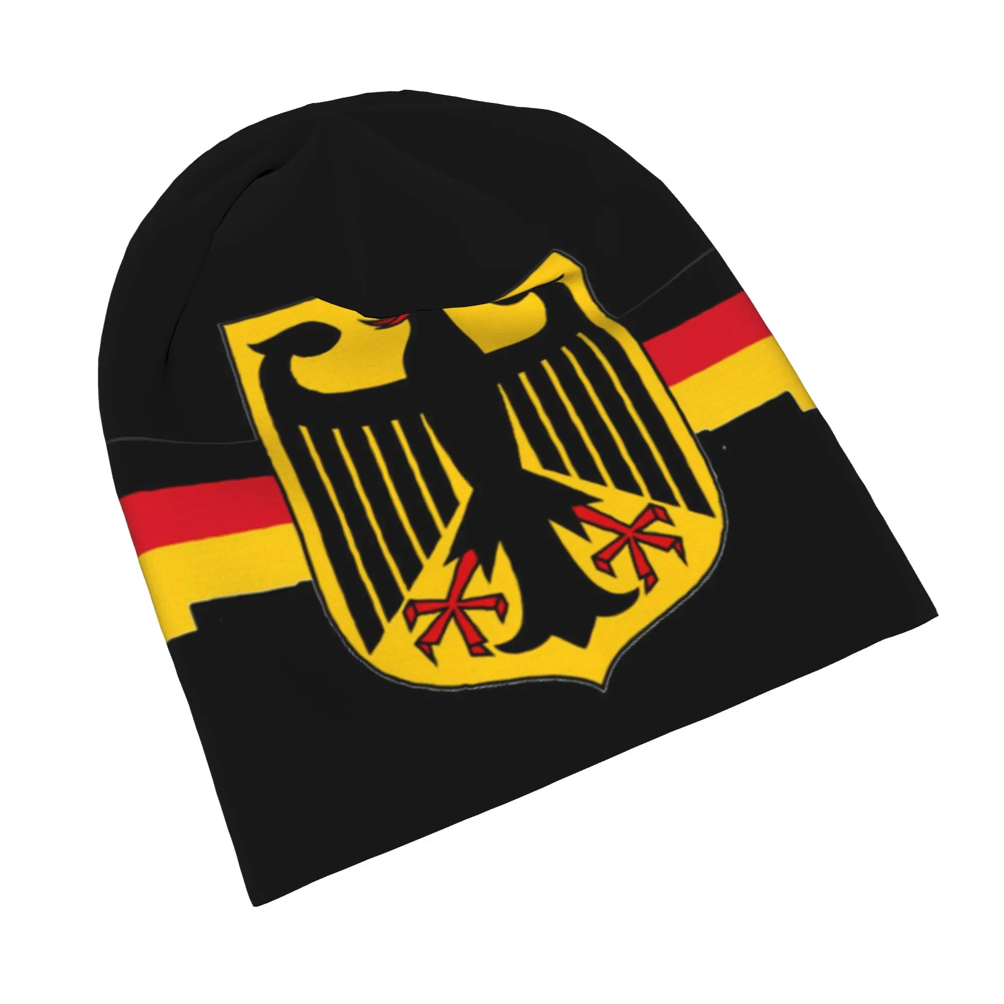 German Eagle on shield with German Flag Ribbon  Bonnet Hats Cool Outdoor  Skullies Beanies Hat Men's Women's Warm Dual-use Caps