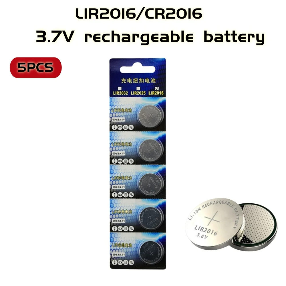 2-20PCS LIR2016 Conveniently Rechargeable Battery 2016 Lithium charging Can Replace 3.6v 40mAH CR2016 for watches Coin Battery