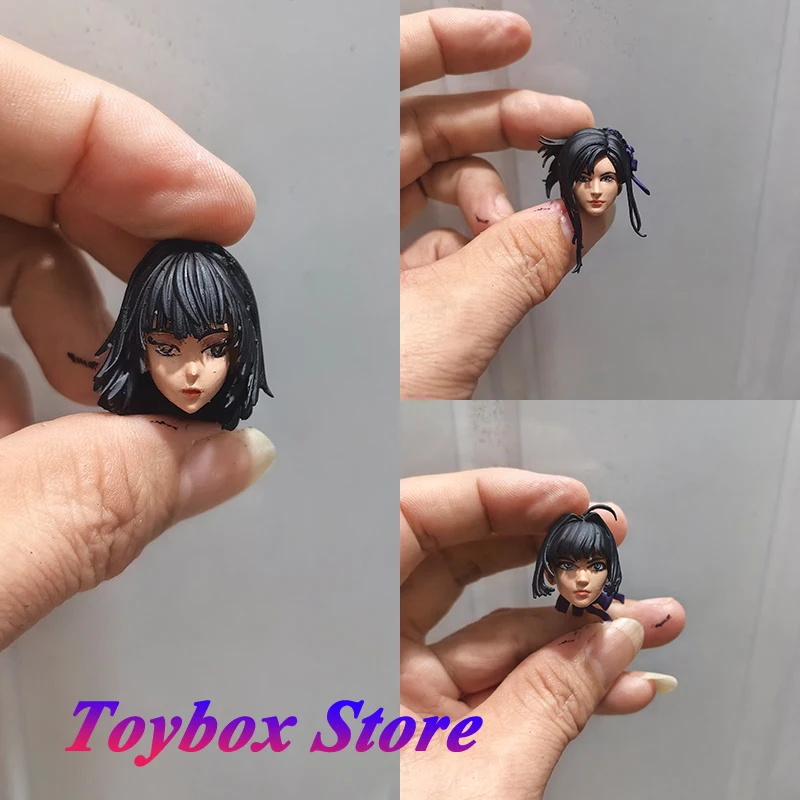 

1/12 масштаб черные волосы аниме девушка Тифа фигурка окрашенная голова скульптура игрушки аксессуар для 6 "Shf Ml женщина-солдат украшение тела