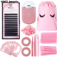 Juego de 268 Uds de pinceles para extensiones de pestañas, microcepillo profesional para labios, Mini ventilador USB, anillo de pegamento, pinzas para pestañas, herramientas de maquillaje