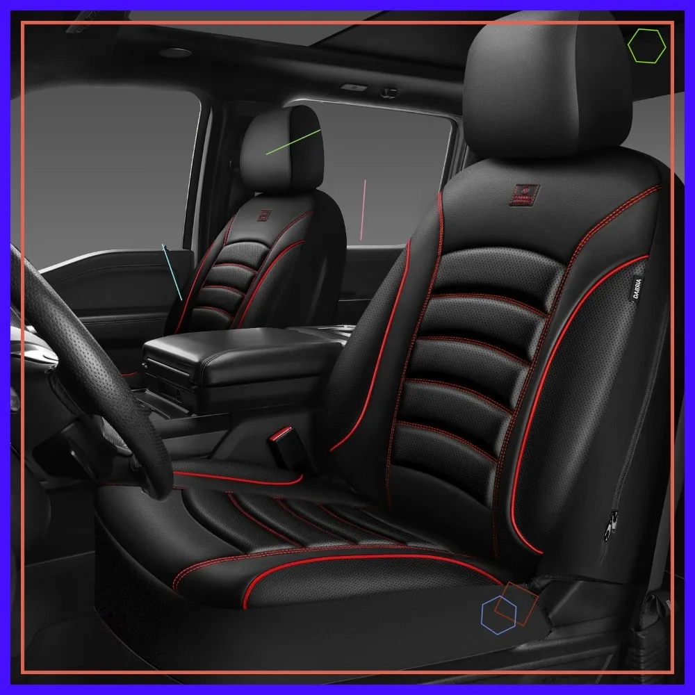 

Universal 3D Foam PU Leather Car Seat Covers for Trucks SUV Sedan, Waterproof Comfortable with Airbag Compatibility