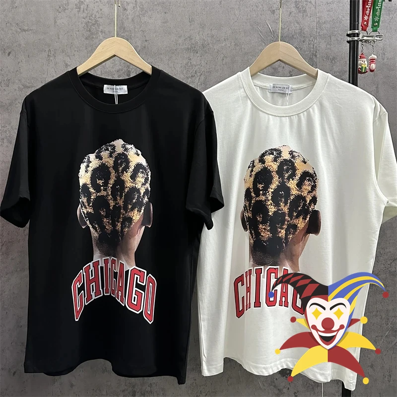 Chicago IH NOM UH NIT Leopard Print Hair T Shirt Men Women Oversize Top Tees Summer Style T-Shirt