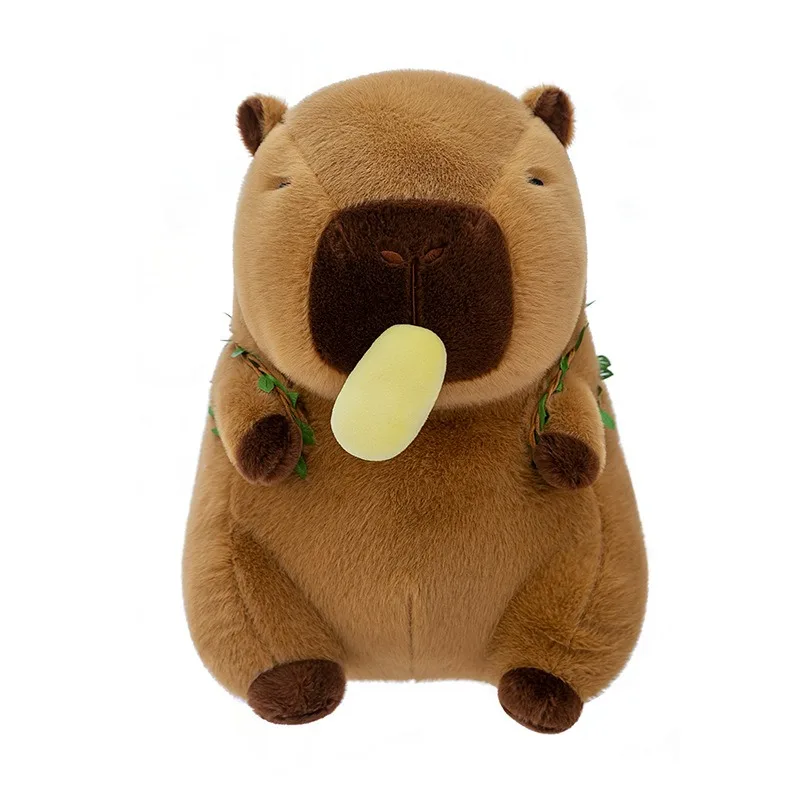 Kawaii Capybara Backpack Durian Plush Toy Fruit Cavy Stuffed Doll Pillow Cute Plushie Kids Birthday Gift for Children Soft Toy