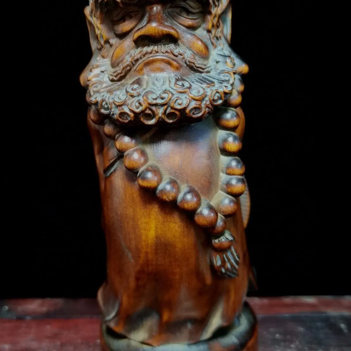 Hand Carved Wood Meditation buddhist bodhidharma patriarch Statue Figurine Desktop Ornaments Home Decoration