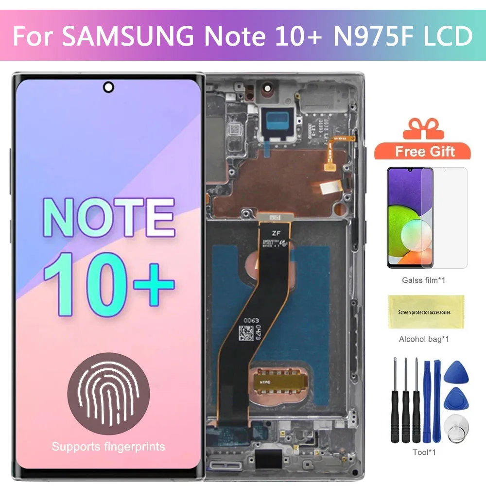 

AMOLED Note 10 Plus Display Screen Assembly for Samsung Galaxy Note10+ N975F N975F/DS Lcd Display with Frame Touch Screen Parts