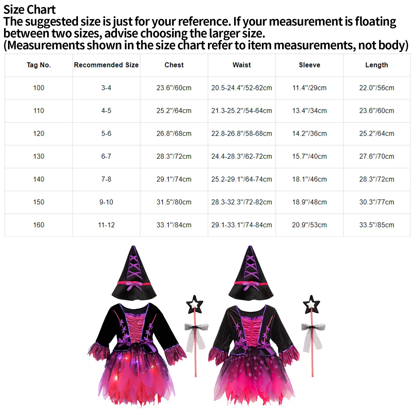 Children Witch Costume Girls Fairytale Wizard Light Up Dress Kids Halloween Pumpkin Clothes Baby Bat Spider Party Cosplay Outfit