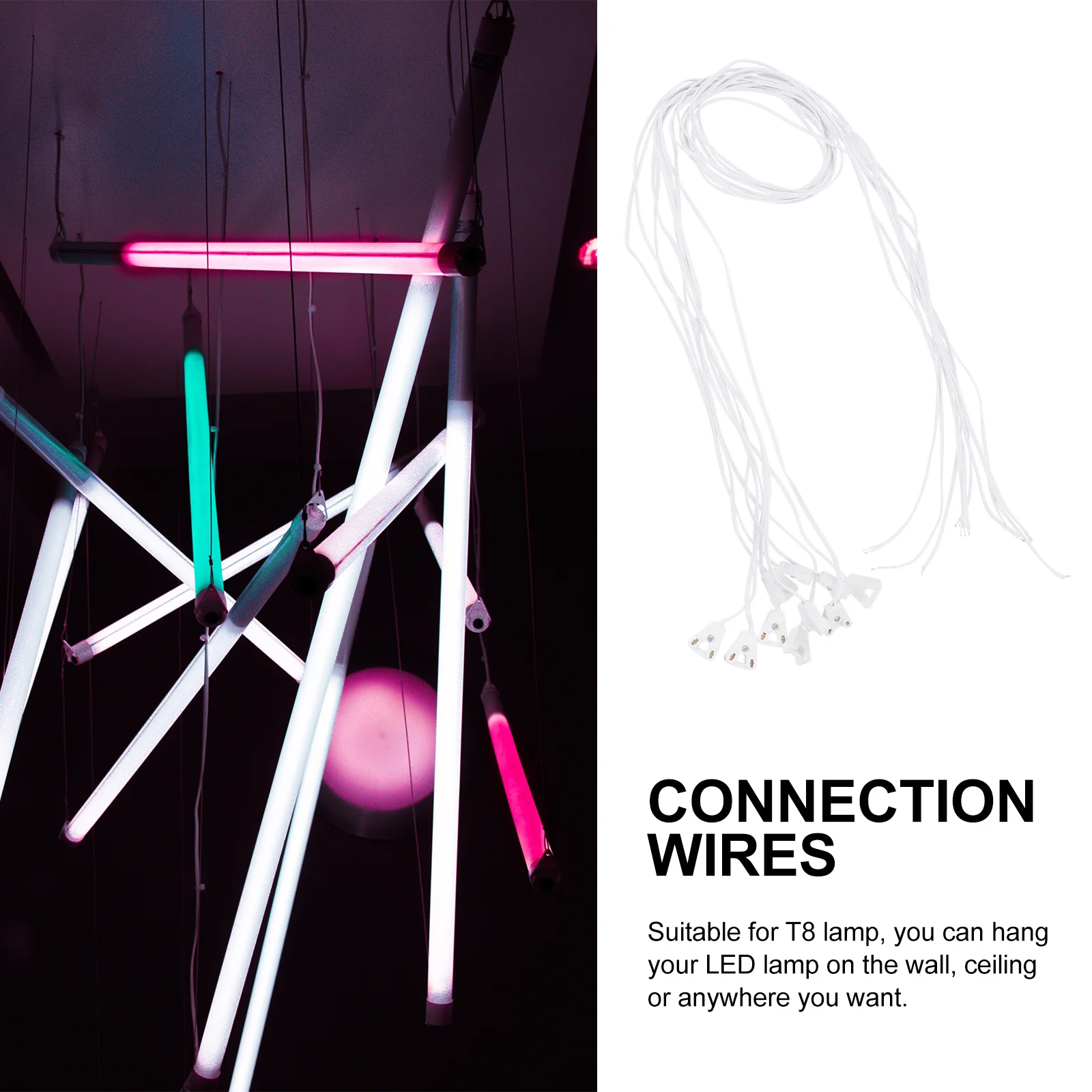 สายเชื่อมต่อหลอดไฟ LED 10 ชิ้น สายไฟ PVC ชุบดีบุกคุณภาพสูง สำหรับหลอดฟลูออเรสเซนต์ กล่องไฟ สายเปลี่ยนหลอดไฟ LED