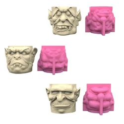 Monsters Silicone Flower Pots Mold 3D Succulent Planter Concrete Molds DIY Plaster Clay Resin Mold Craft Home Decor Dropship