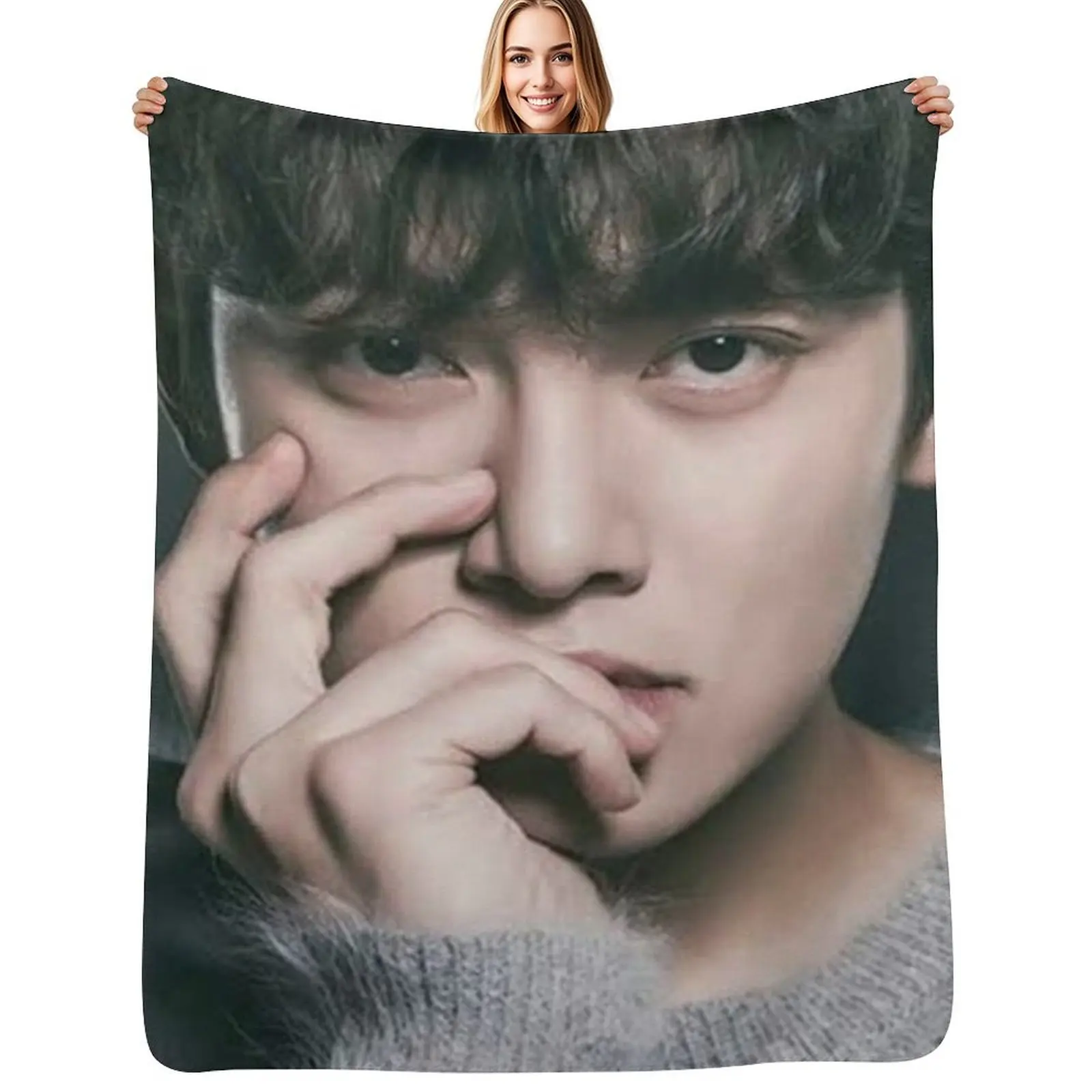 Ji Chang Wook Throw Blanket Soft Comfort Blanket for Reading Watching TV